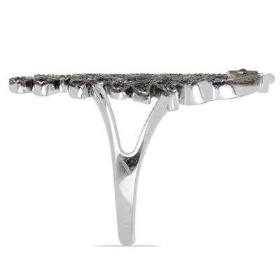 BUY 925 SILVER NATURAL AUSTRIAN MARCASITE GEMSTONE PEACOCK RING 